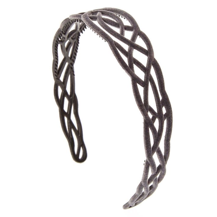 Celtic Grey Velvet Headband,