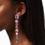 Faceted Pink Gemstone 4&quot; Linear Drop Earrings,
