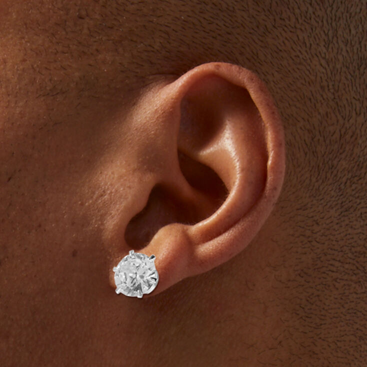 B&#39;Loved by Icing Gold Sterling Silver Cubic Zirconia 10MM Round Stud Earrings,