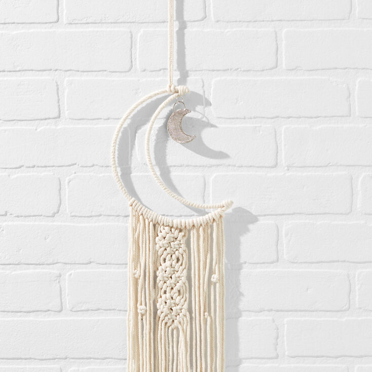 Crescent Moon Macrame Art Wall Hanging,