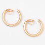 Gold 30MM Tube Clip On Hoop Earrings,
