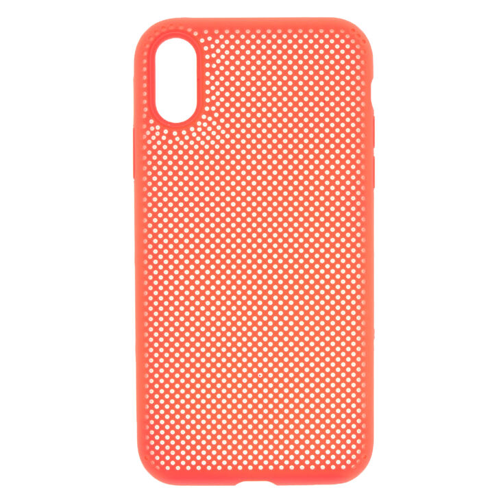Neon Coral Perforated Phone Case - Fits iPhone XR,