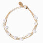 Gold Pearl Multi Strand Bracelet,