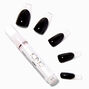 Clear Tip Black Squareletto Vegan Faux Nail Set - 24 Pack,