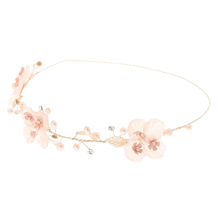 Rose Gold Flower Crown Headwrap - Pink,