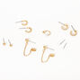 Gold Ball Pearl Ear Cuff &amp; Mixed Earrings - 6 Pack,