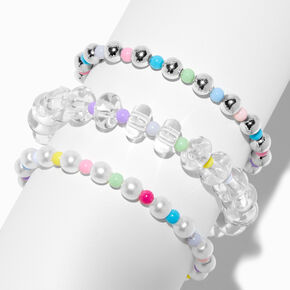 Pastel Beaded Stretch Bracelet Set - 3 Pack,