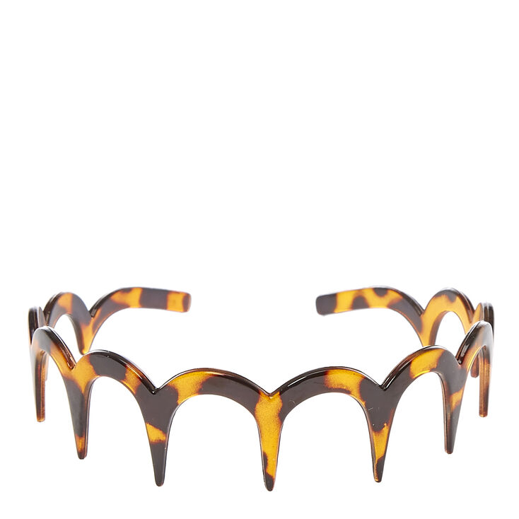 Tortoise Shell Scalloped Teeth Comb Headband,