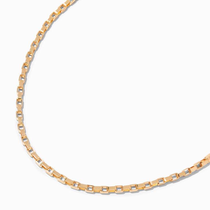 Gold Open Box Link Chain Necklace,