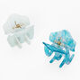 Small Aqua Frost &amp; Mottled Hair Claws - 2 Pack,