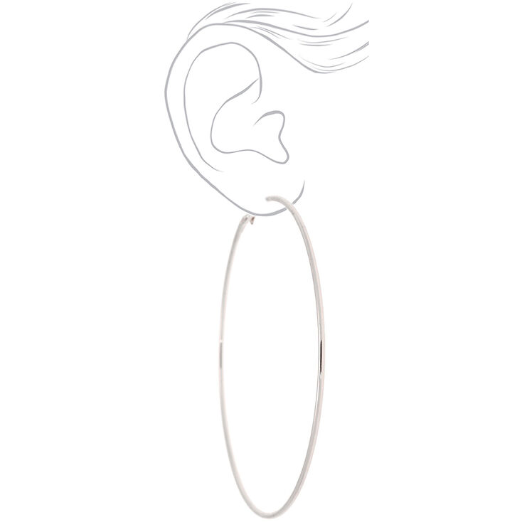 Silver 100MM Hoop Earrings,