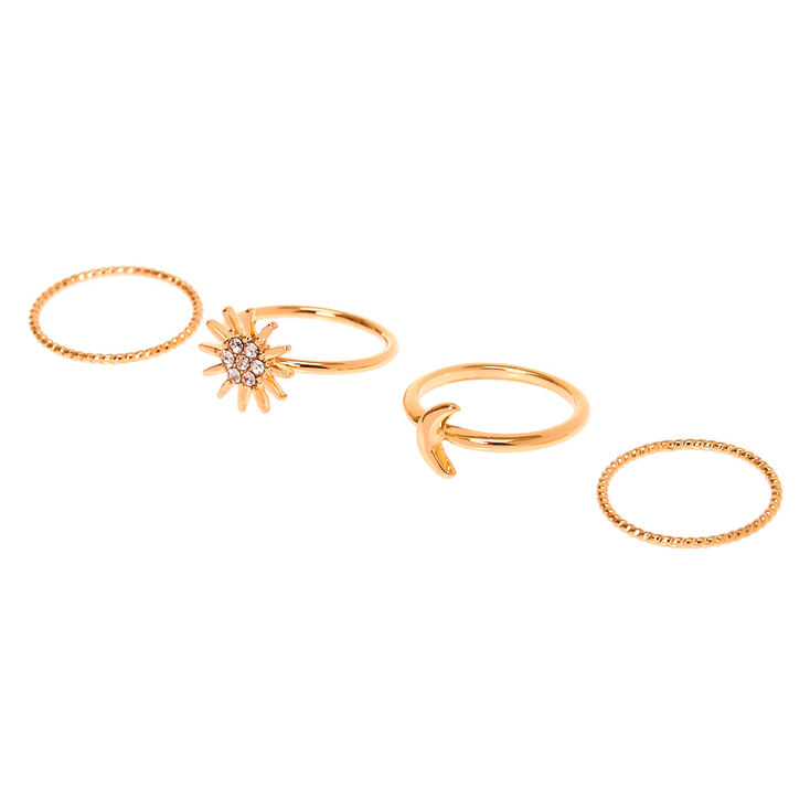 Gold Celestial Midi Rings - 4 Pack,