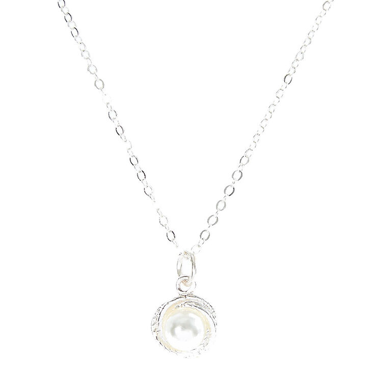 Faux Pearl Pendant Necklace,