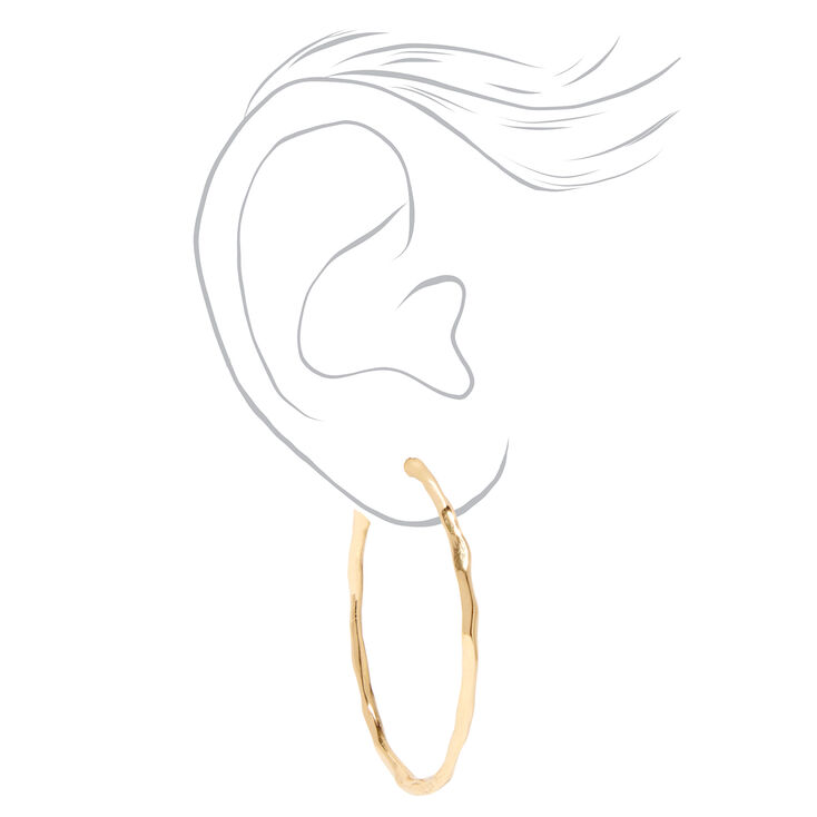 Gold-tone 60MM Molten Hoop Earrings,