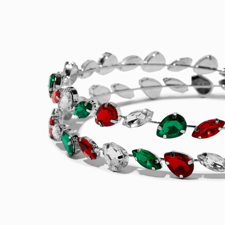 Double-Row Holiday Gemstone Headband,