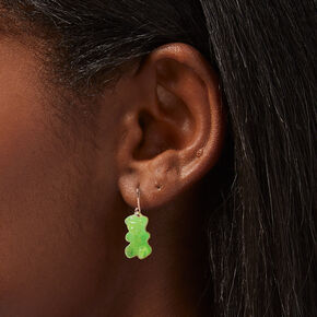 Green Gummy Bear 0.5&quot; Drop Earrings,