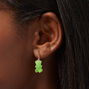 Green Gummy Bear 0.5&quot; Drop Earrings,