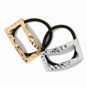 Hammered Rectangle Cuff Hair Ties - 2 Pack,