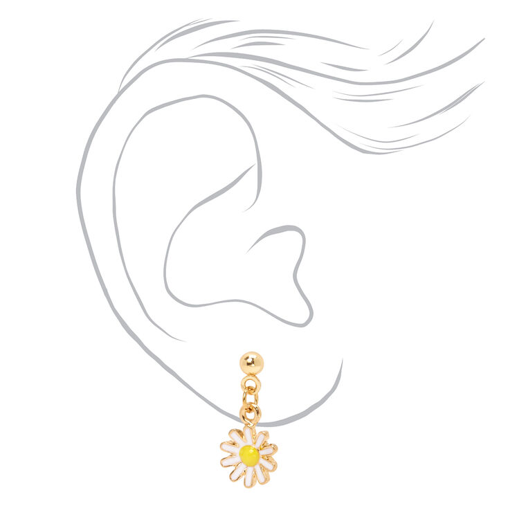 Gold Flower Power Mixed Earrings - 9 Pack,