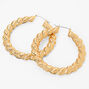 Gold Twisted Rope 70MM Hoop Earrings,