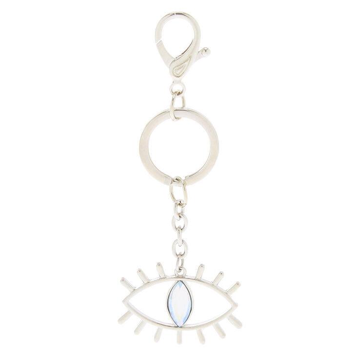 Crystal Evil Eye Keychain - Silver,