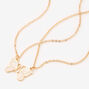 Best Friends White Butterfly Pendant Necklaces - 2 Pack,