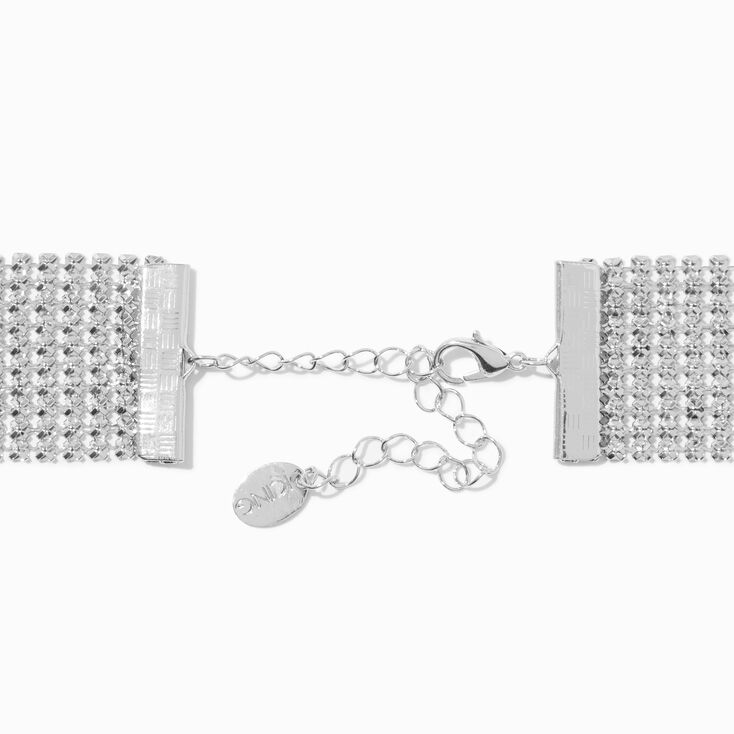 Silver-tone Chainmail Mesh Choker Necklace,