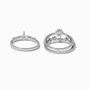 Silver-tone Cubic Zirconia Celestial Ring Stack - 2 Pack,