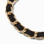 Black Cord Gold-Tone Woven Bracelet ,