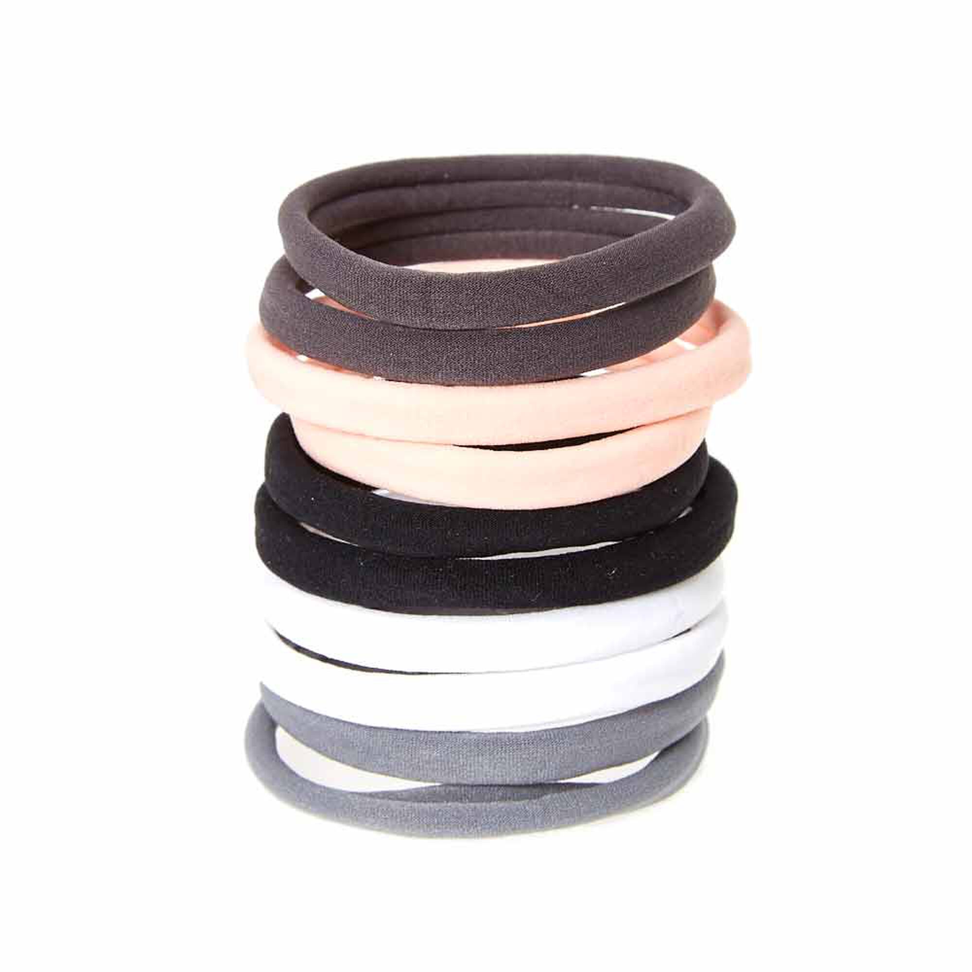 Pink Gray Rolled Hair Ties