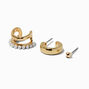 Gold-tone Pearl Stackable Earring Set - 3 Pack,