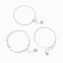 Silver Chainlink &amp; Pearl Bracelets - 3 Pack,