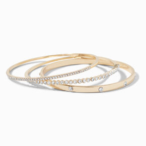 Gold-tone Crystal Bracelet Set - 3 Pack,