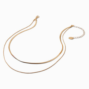 Gold-tone Delicate Snake Multi-Strand Chain Necklace ,