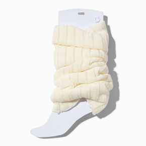 Ivory Sweater-Knit Leg Warmers,