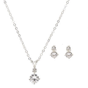 Jewelry Sets Icing Us Silver Cubic Zirconia Diamond Drop Pendant Necklace And Earrings Set