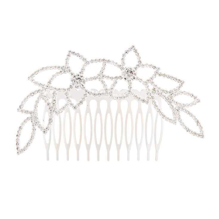 Crystal Flowers &amp; Leaves Hair Comb,