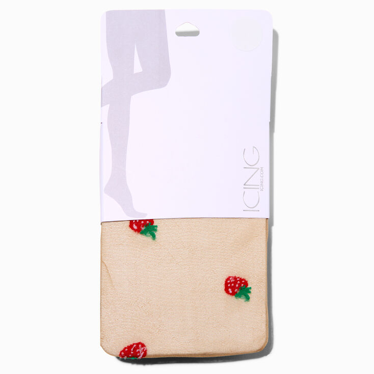 Red Strawberries Tan Tights - M/L,