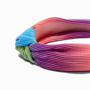 Pastel Rainbow Pleated Knotted Headband,