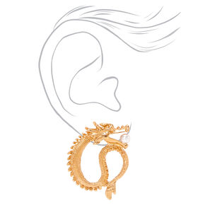 Gold 1&quot; Dragon Drop Earrings,
