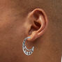 Silver Phases of the Moon Hoop Earrings,