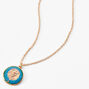 Gold Round Mood Zodiac Pendant Necklace - Leo,