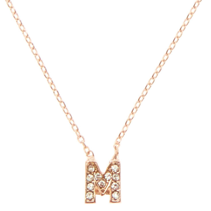 Rose Gold-Tone "M" Initial Pendant Necklace,