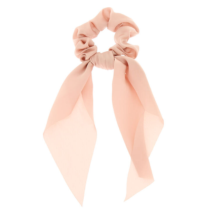 Small Hair Scrunchie Scarf - Nude,