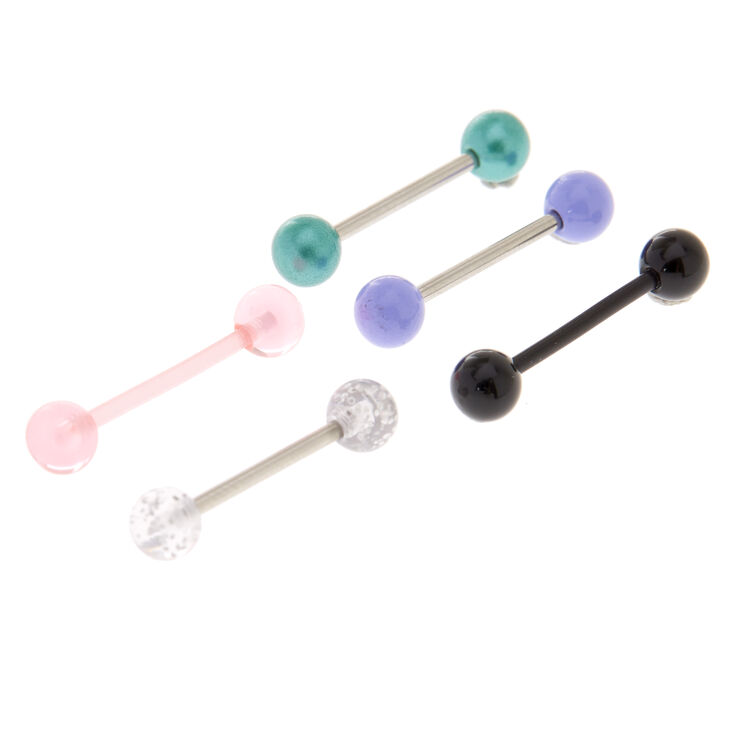 Mermaid Tone Tongue Rings 5 Pack,
