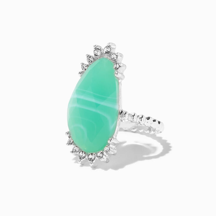 Silver Mint Statement Ring,