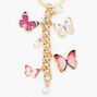 Embellished Pink Butterfly Charm Keychain,