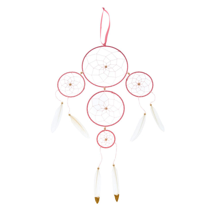 Gold Beaded Dreamcatcher Wall Art Pink Icing Us