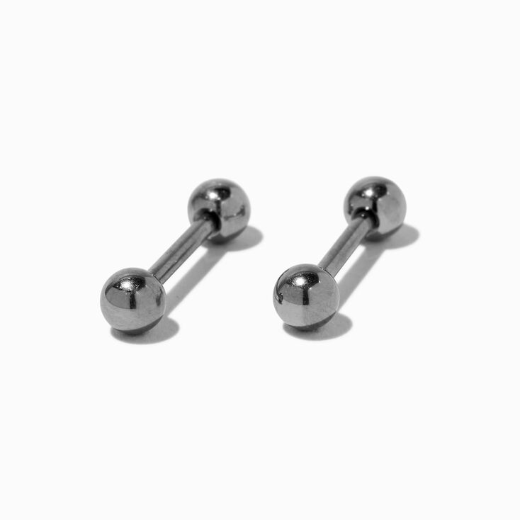 Silver-tone Titanium 14G Nipple Bars - 2 Pack,