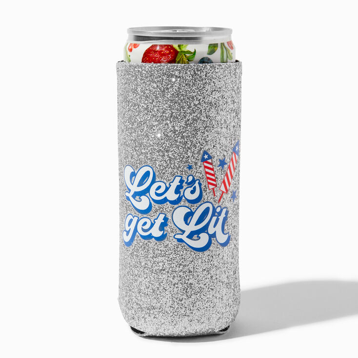 &quot;Let&#39;s Get Lit&quot; Tall Can Koozie,